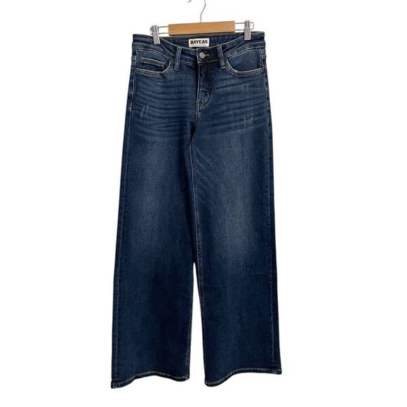 Bayeas Mid Rise Wide Leg Jeans Dark Wash Size 26 - Picture 1 of 7